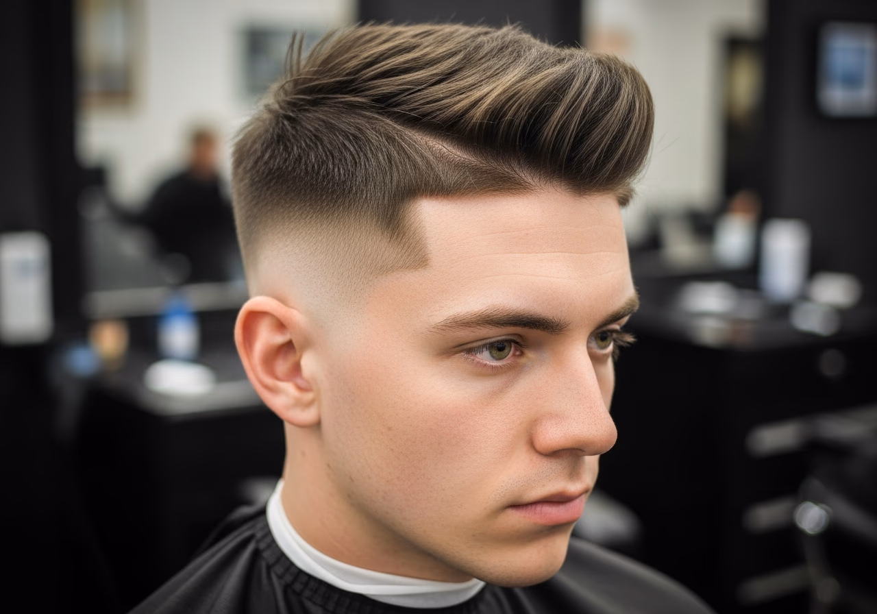 High Fade Side Swept Fringe — for men with diamond face shapes in 2026
