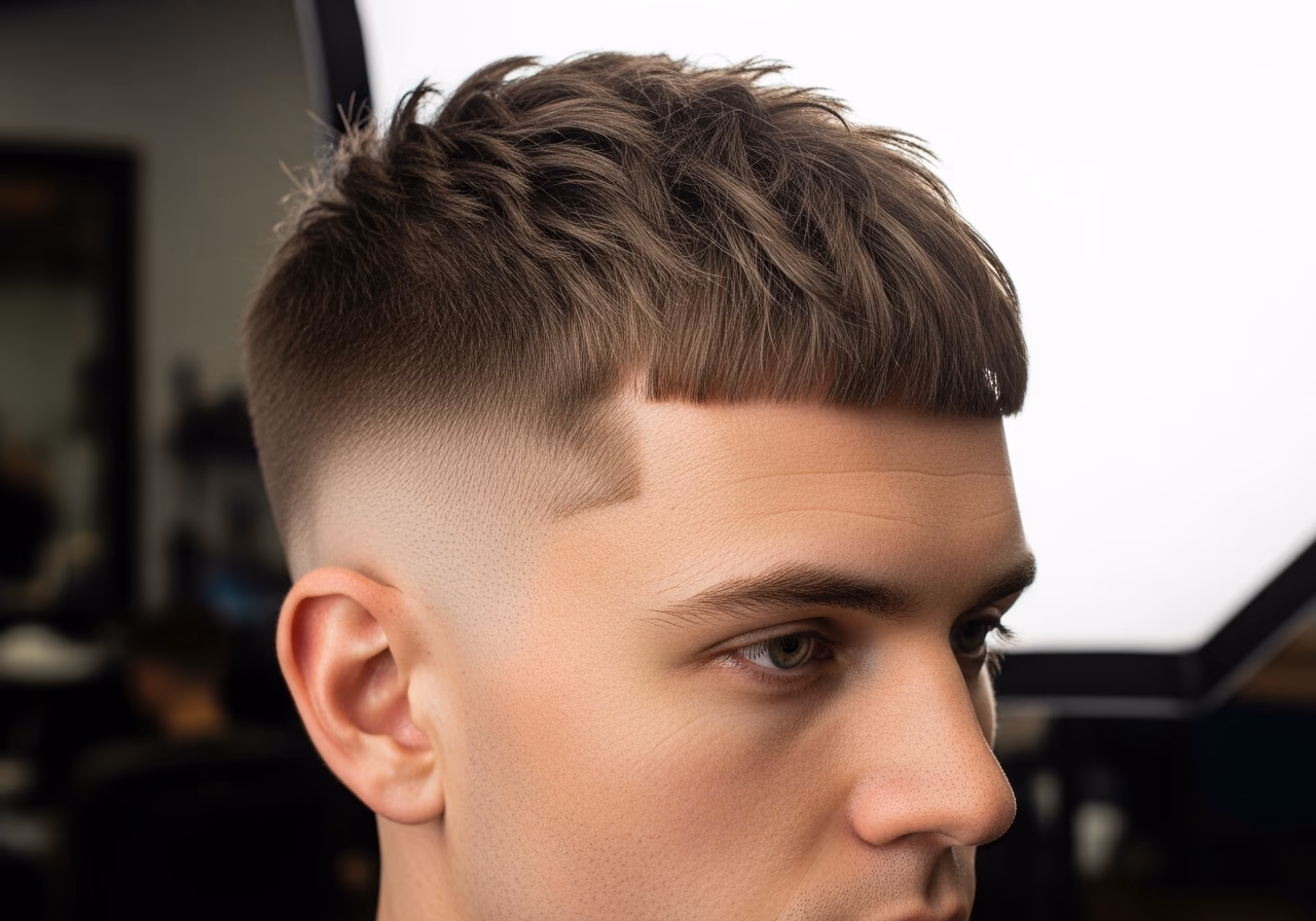 Hybrid Fade Textured Crop — for men with diamond face shapes in 2026