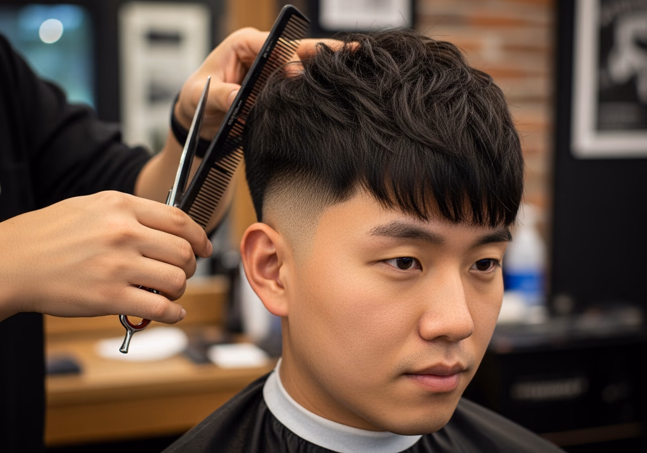 Korean Two Block Diamond — for men with diamond face shapes in 2026