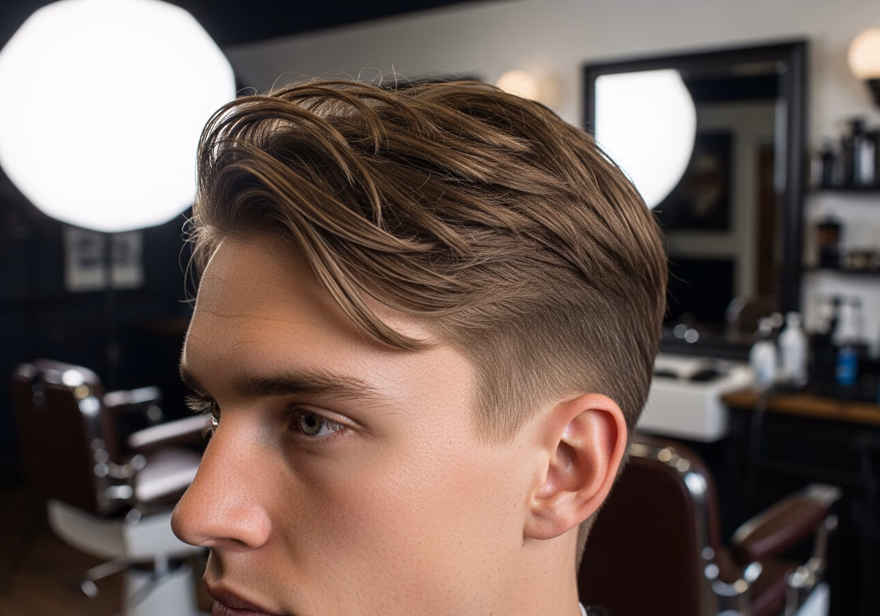 Layered Crop Temple Width — for men with diamond face shapes in 2026