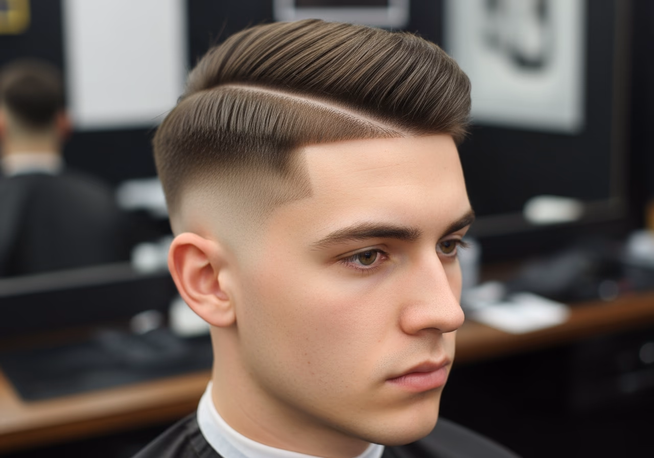 Medium Hard Part Fade Diamond — for men with diamond face shapes in 2026