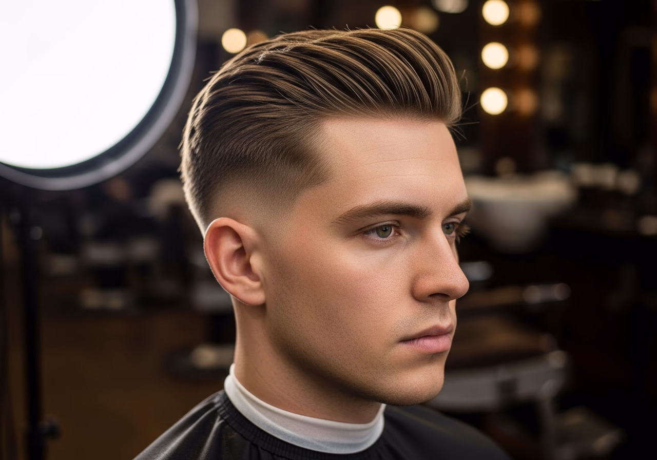 Medium Side Part Fade Diamond — for men with diamond face shapes in 2026