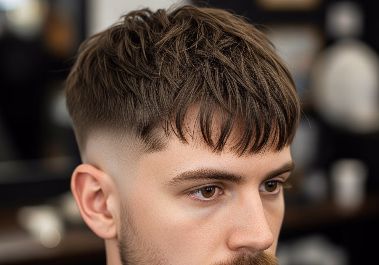 Messy Fringe Crop Diamond — for men with diamond face shapes in 2026