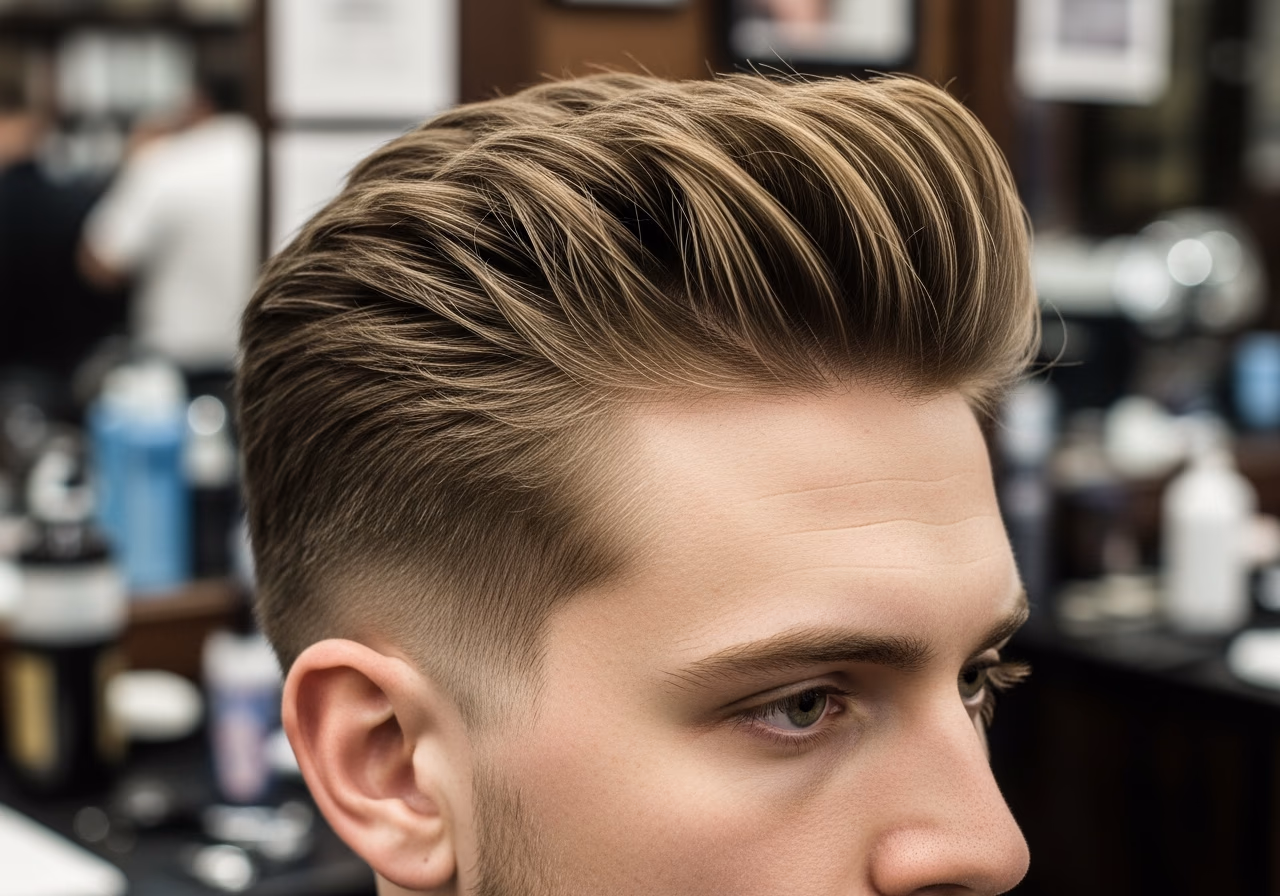 Mid Fade Quiff Temple Width — for men with diamond face shapes in 2026