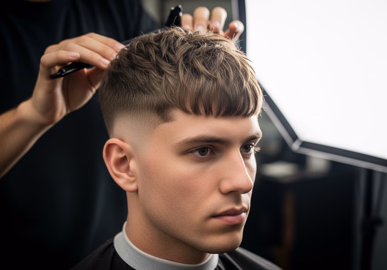 Mid Fade Textured Crop — for men with diamond face shapes in 2026