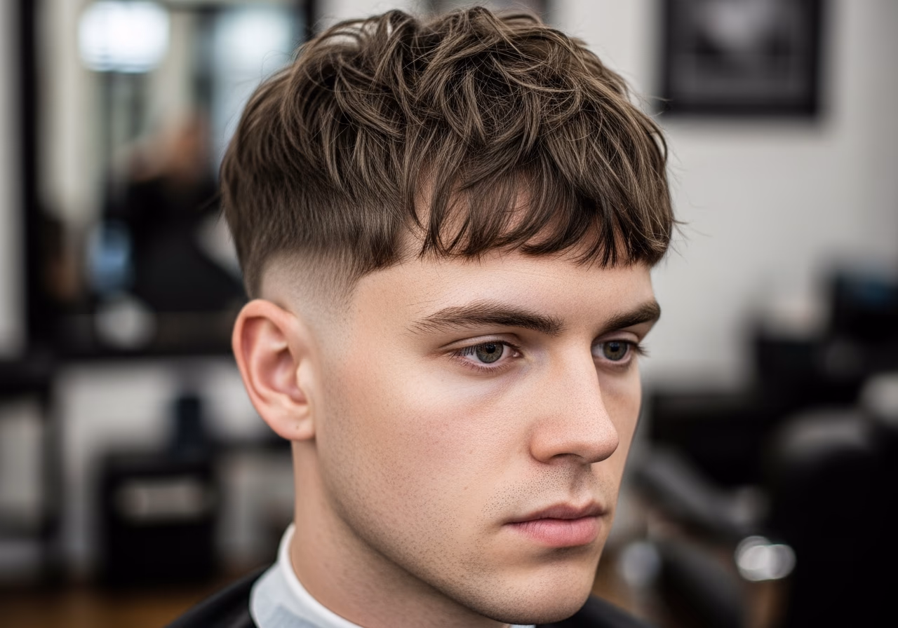 Shaggy Textured Crop Diamond — for men with diamond face shapes in 2026