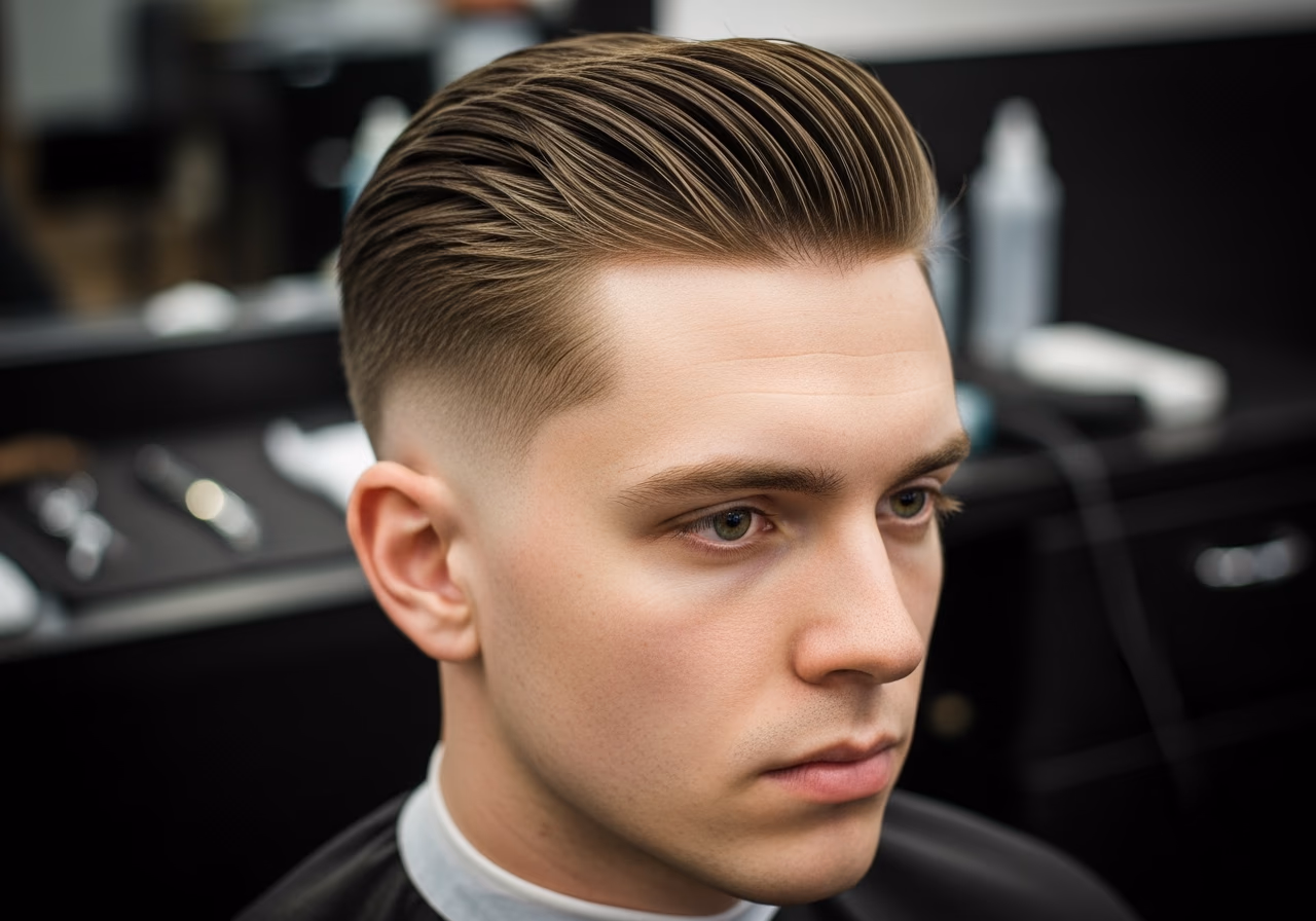 Slick Back Crop Temple Texture — for men with diamond face shapes in 2026