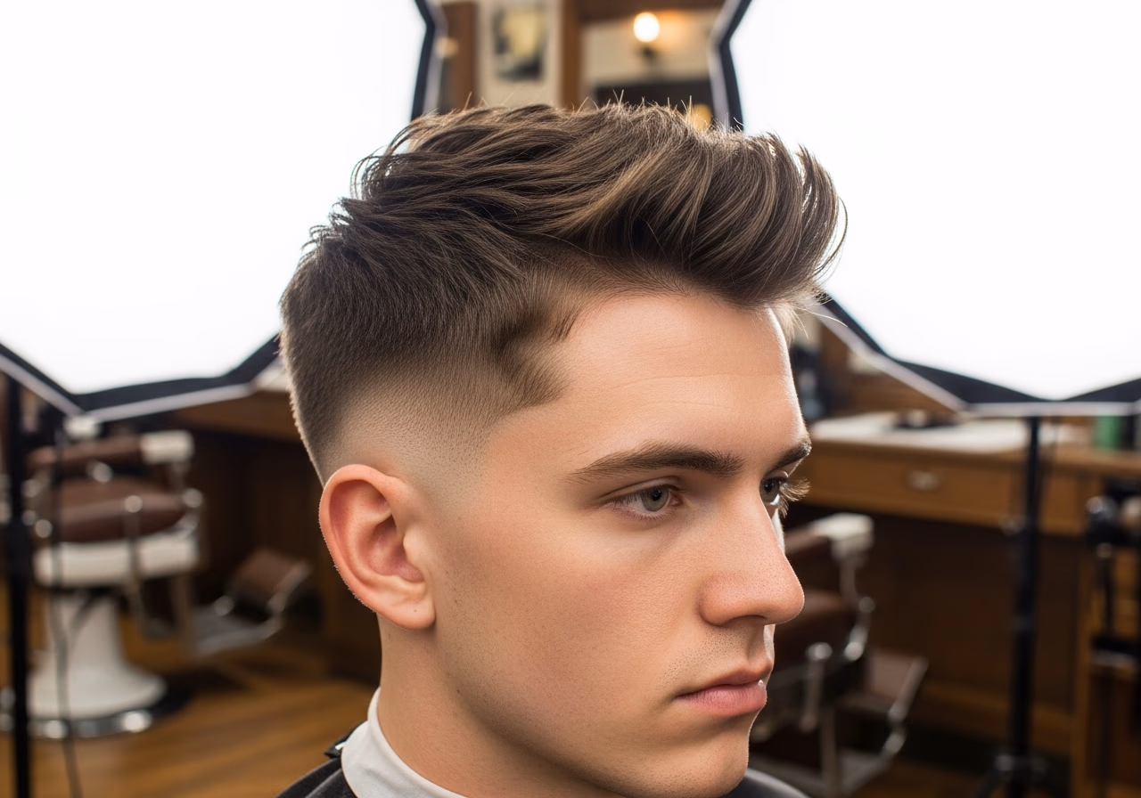 Textured Side Swept Crop Diamond — for men with diamond face shapes in 2026