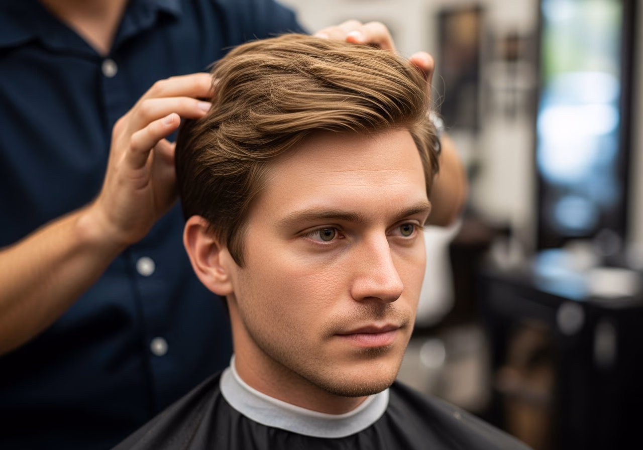 Gentle Layered Recovery Crop — for men recovering from dry or damaged hair in 2026