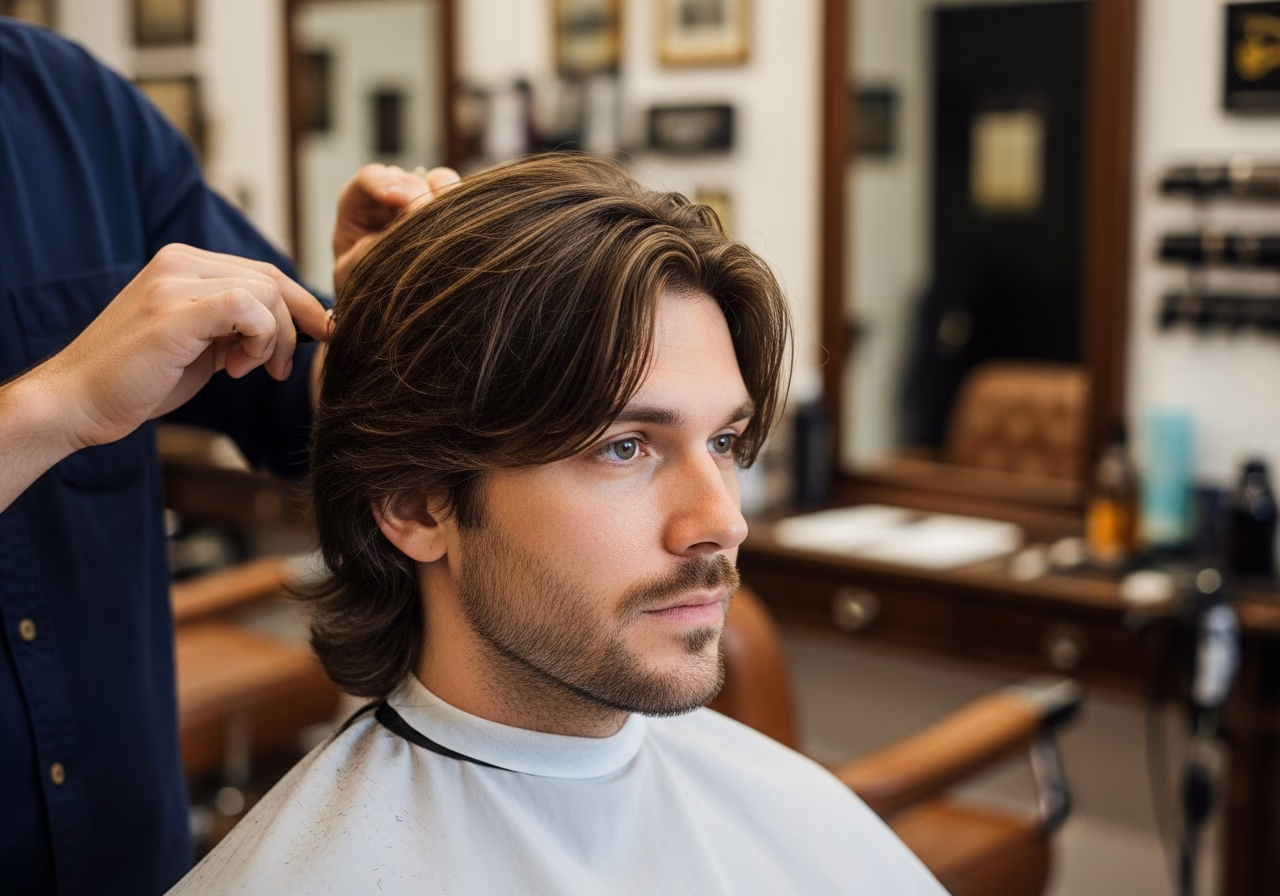 Soft Curtain Bangs Recovery — for men recovering from dry or damaged hair in 2026