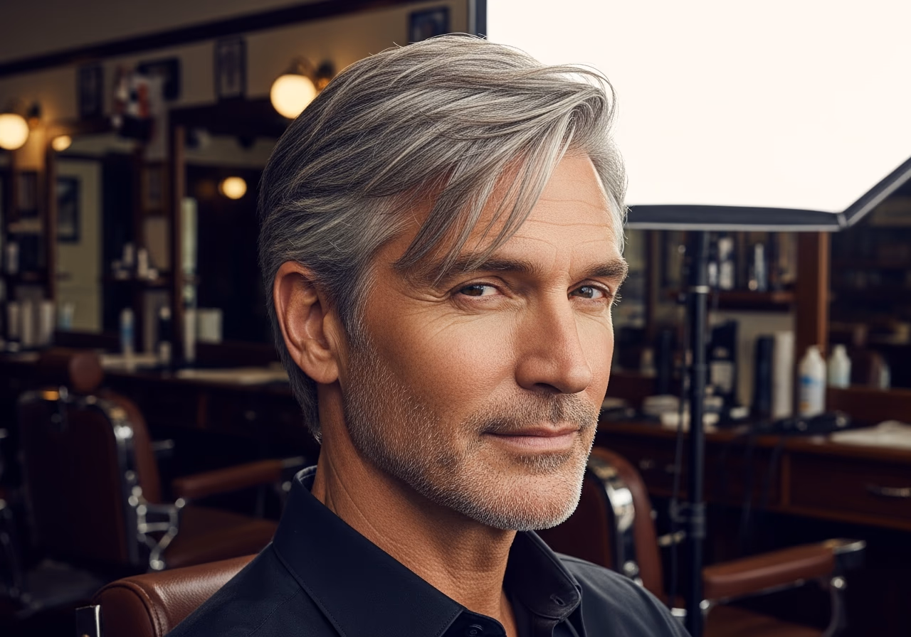 Gray Angular Fringe — for men embracing gray or silver hair in 2026