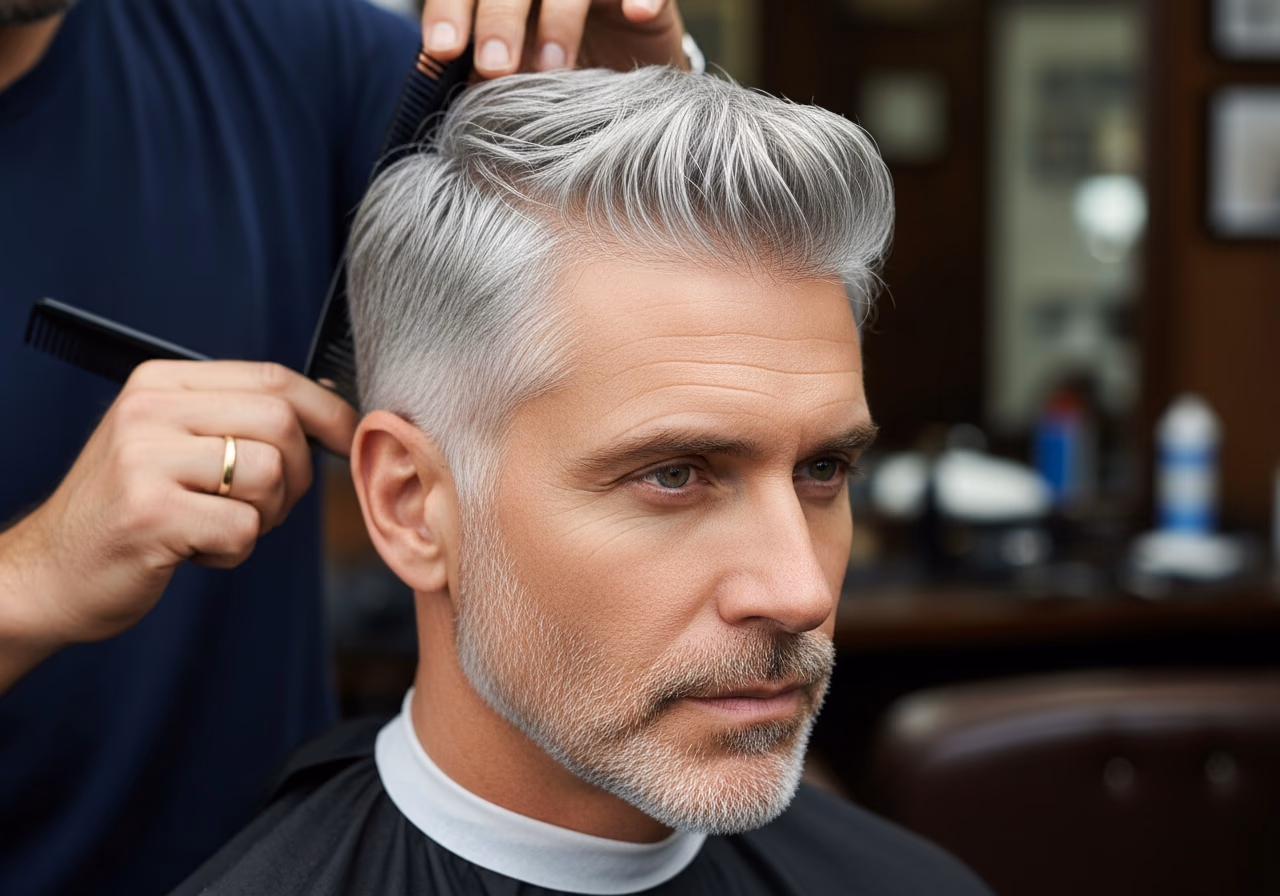 Gray Modern Crew Shine — for men embracing gray or silver hair in 2026