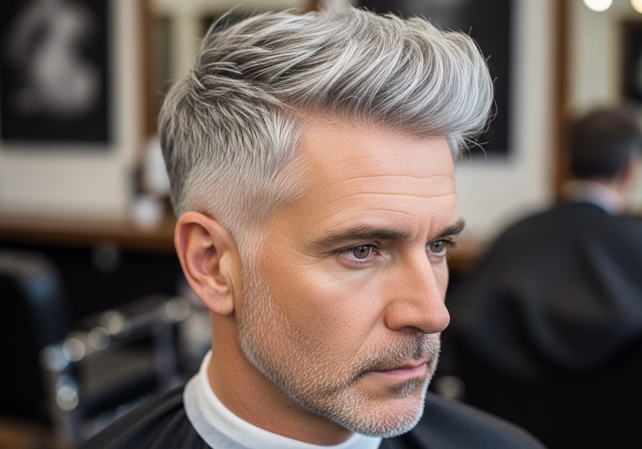 Gray Undercut Silver Crown — for men embracing gray or silver hair in 2026
