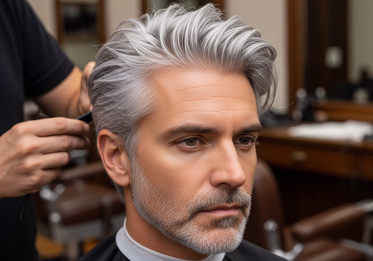 Silver Bro Flow Gray Tones — for men embracing gray or silver hair in 2026