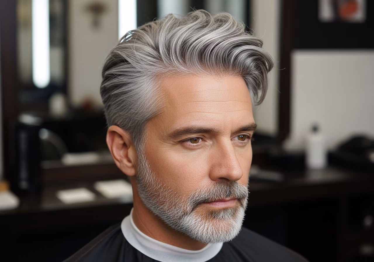Silver Bro Flow — for men embracing gray or silver hair in 2026