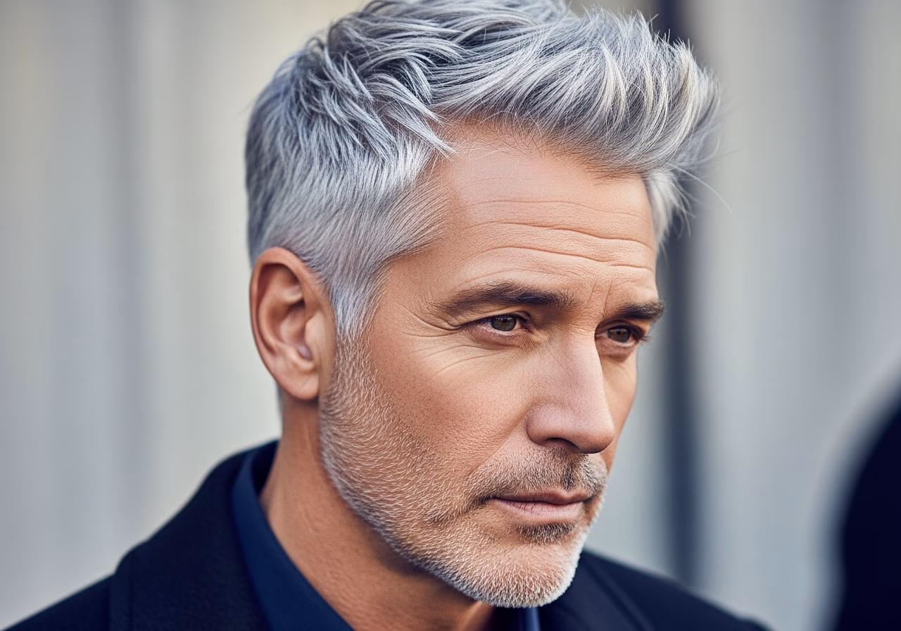 Silver Undercut — for men embracing gray or silver hair in 2026