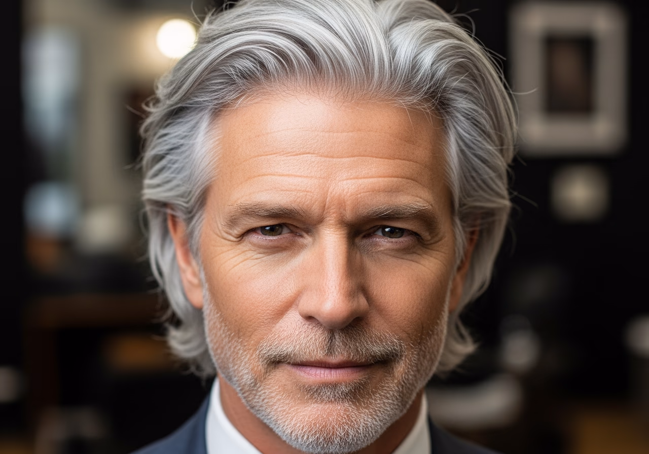 Silver Wide Mop — for men embracing gray or silver hair in 2026