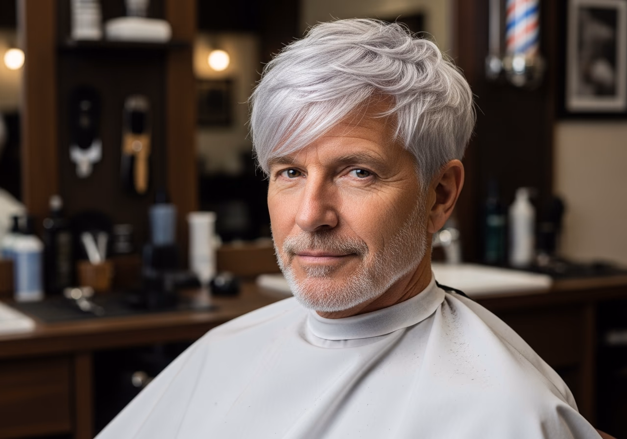 Textured Silver Crop — for men embracing gray or silver hair in 2026