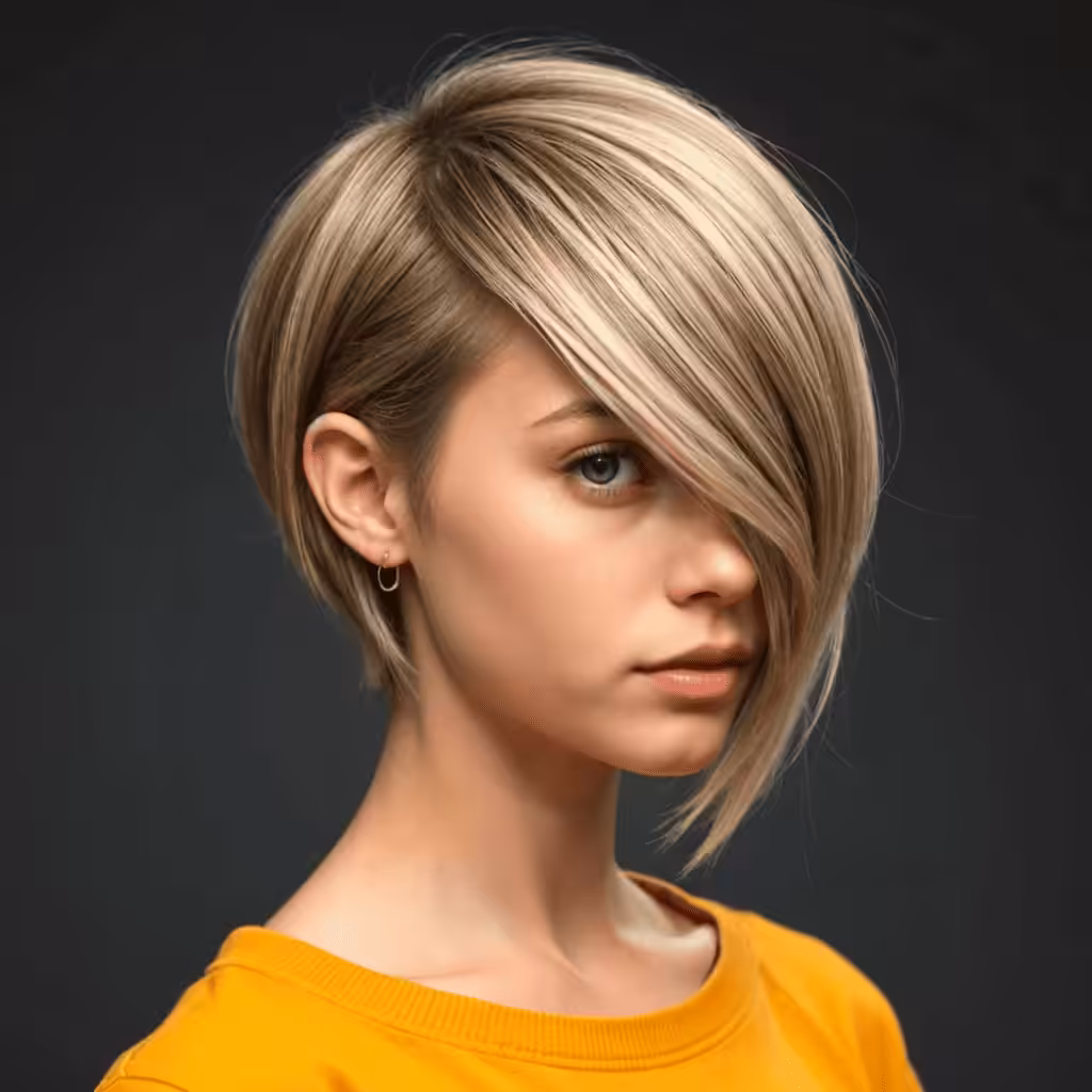 Asymmetrical Highlight Hairstyle