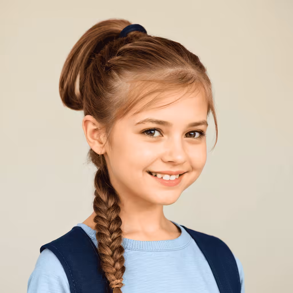 Braided Ponytail Hairstyle for School