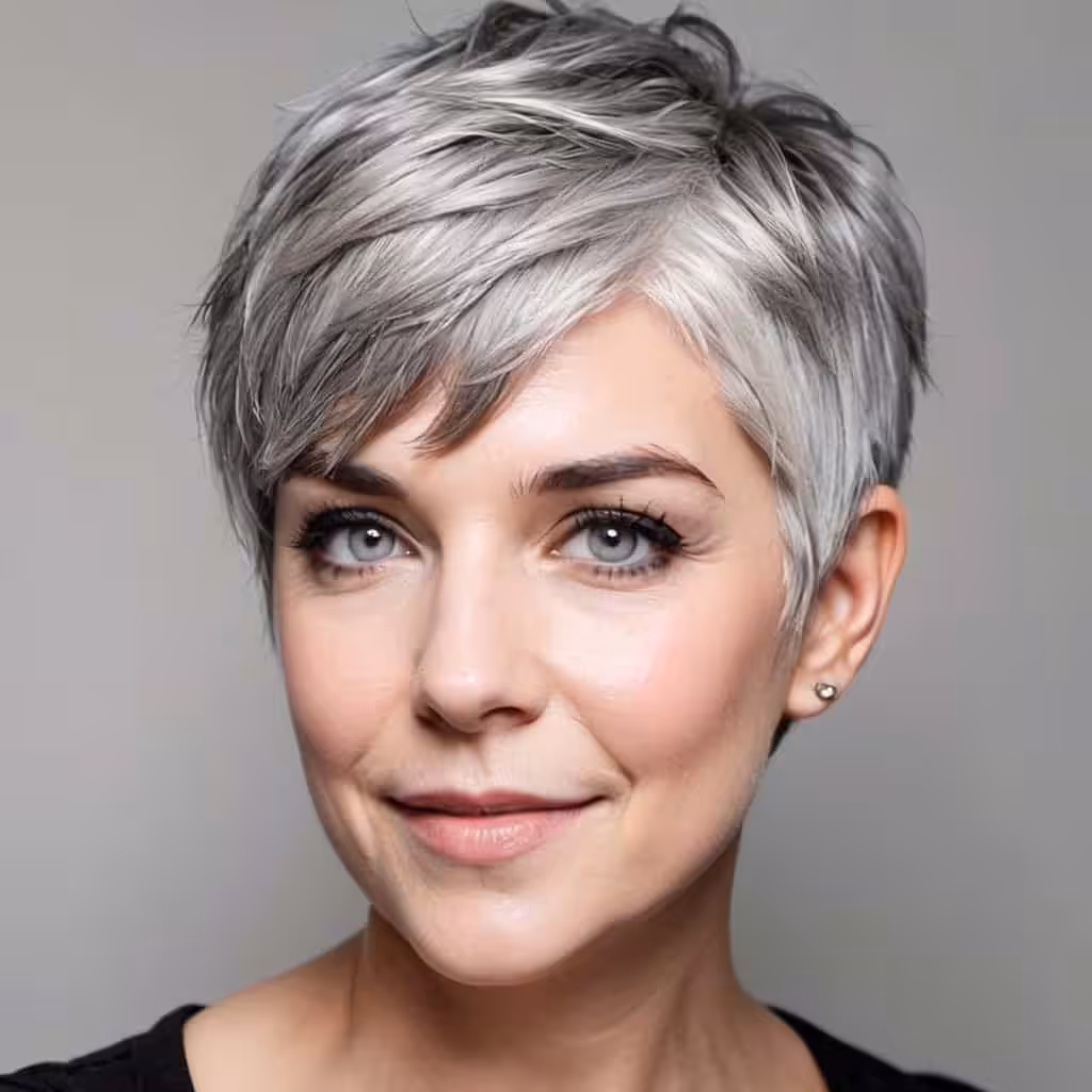 Choppy Pixie For Gray Hair