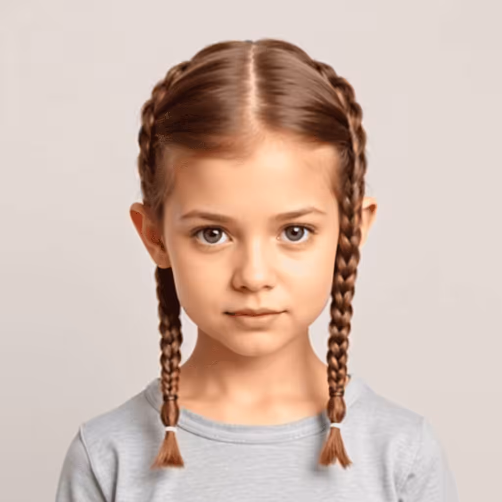 Classic Double Plaited Pigtails