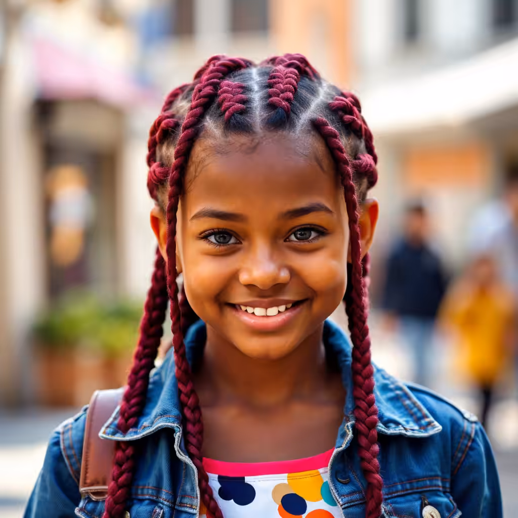 Cute Burgundy Box Braids