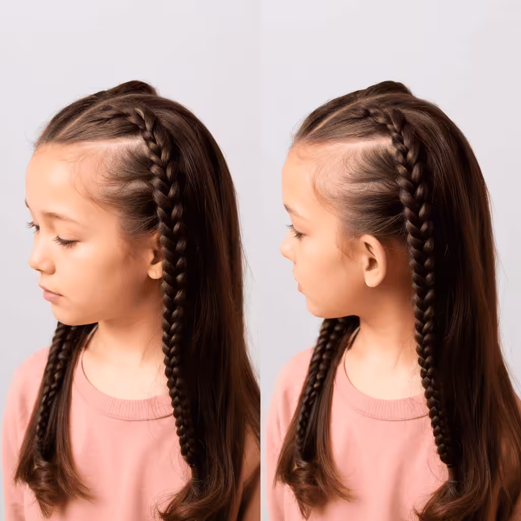 Double Pull-Through Braids on Medium-Length Hair