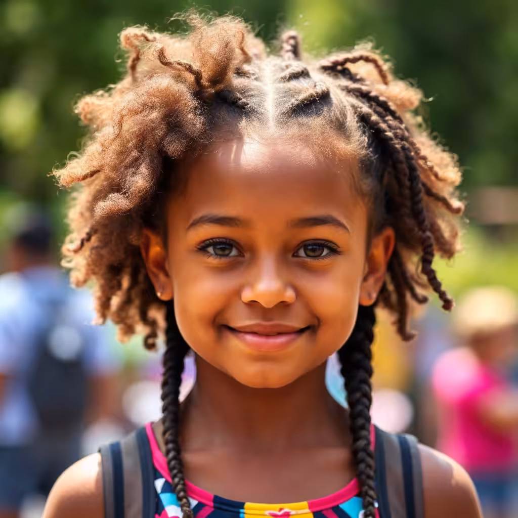 Half Afro Half Braids Hairstyle