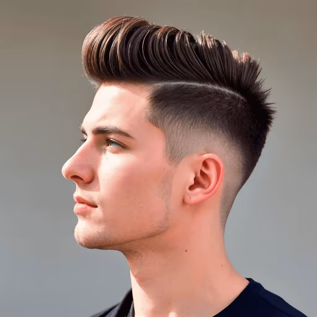 High Quiff with a Sharp Cut