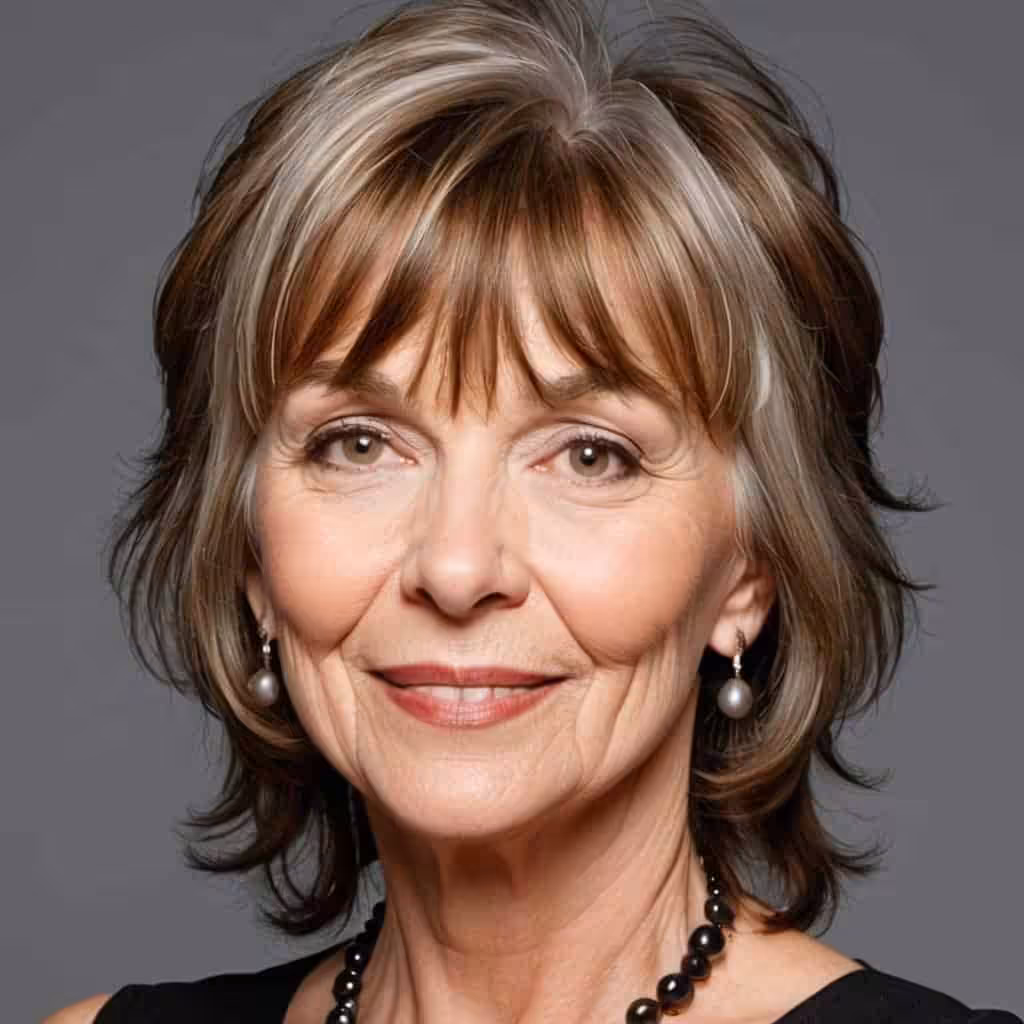 Mid-Length Shag with Bangs