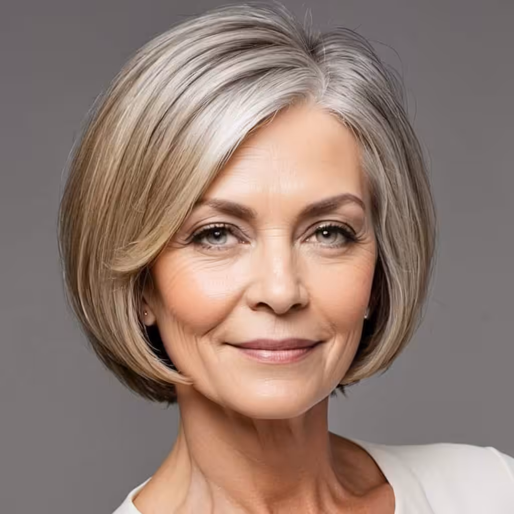 Middle Parted Short Bob