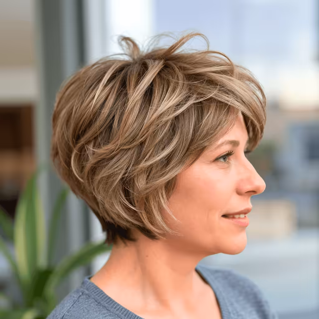 Pixie Bob with Choppy Layers