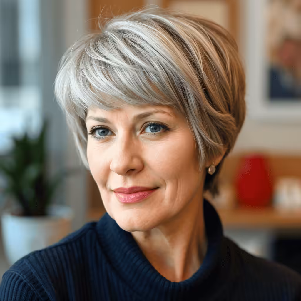Pixie Cut with Choppy Layers and Fringe