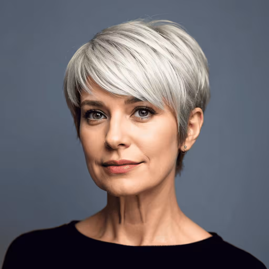 Pixie Cut With Feathered Baby Bangs