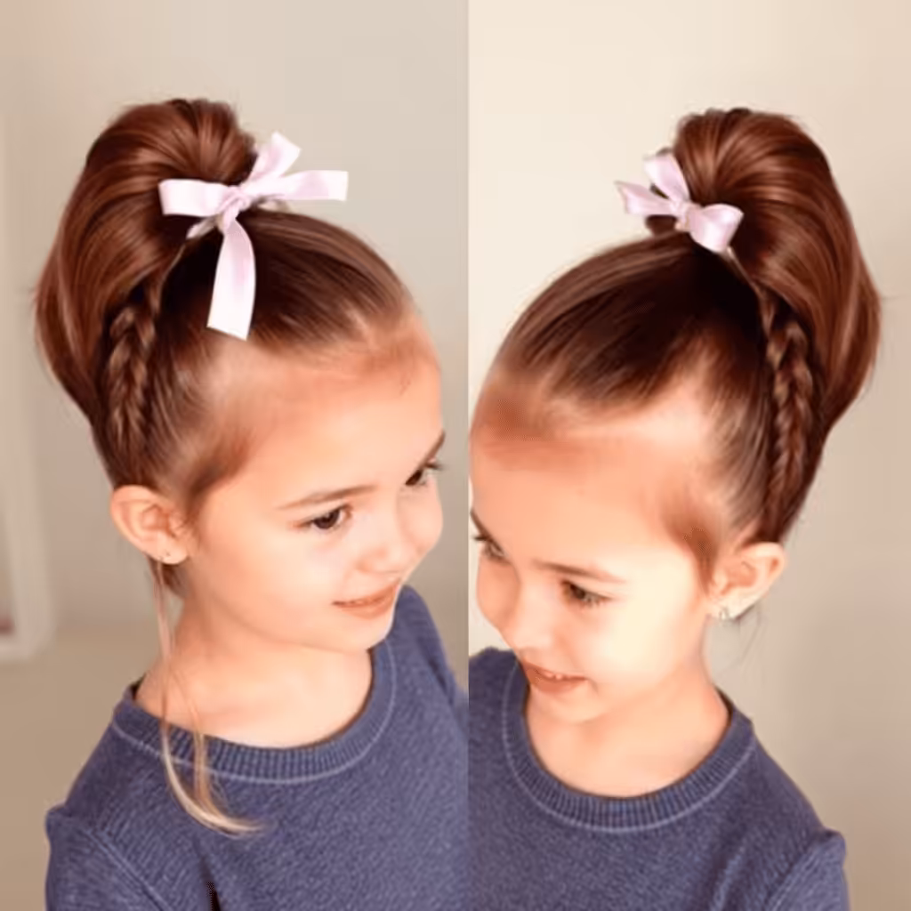 Ribbon Twisted Ponytails