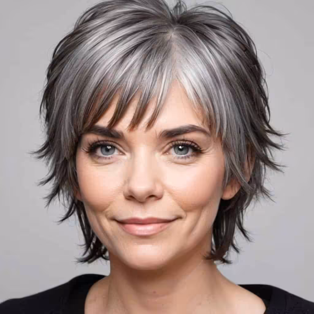 Shaggy Cut for Grey Hair