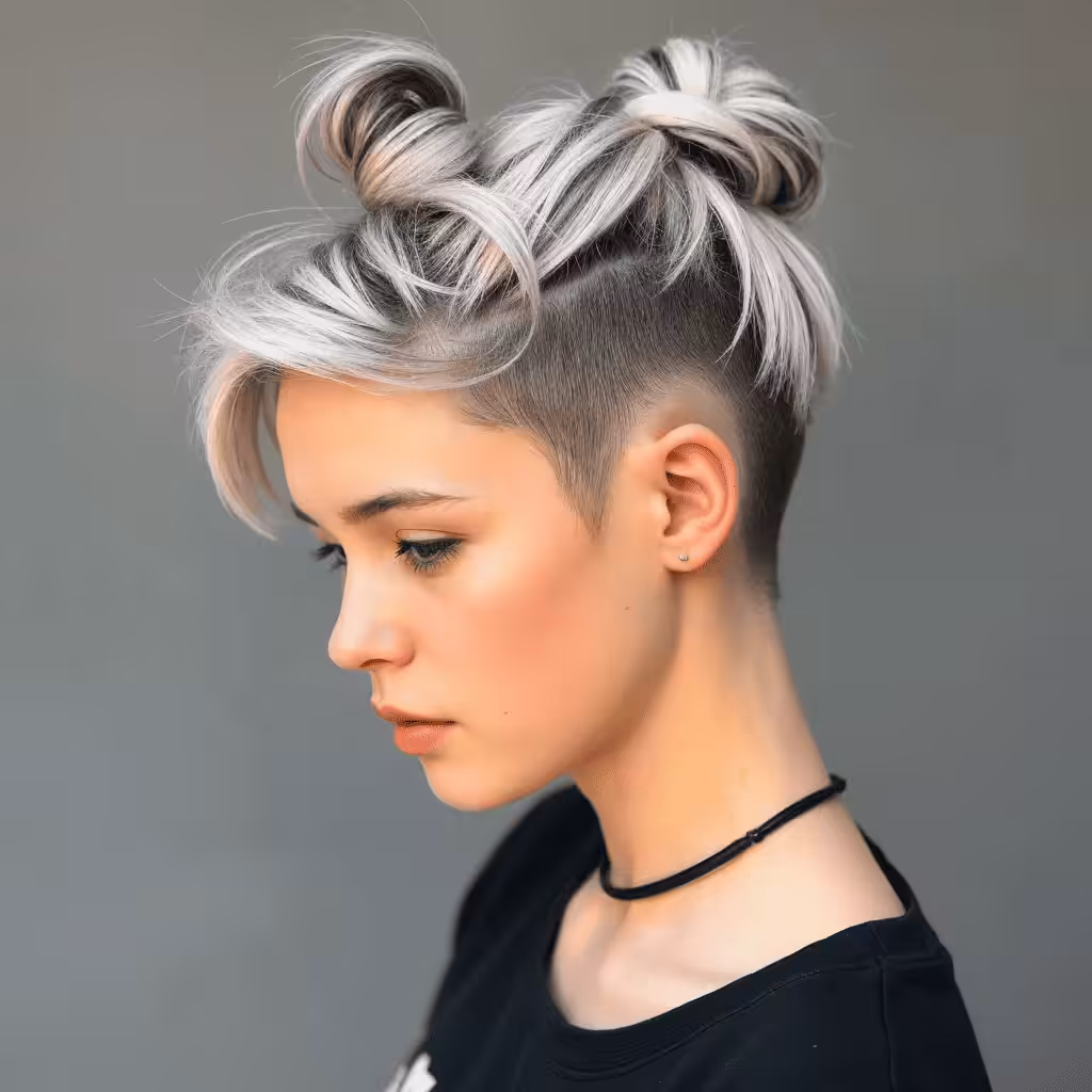 Striped And Bleached Emo Hairdo