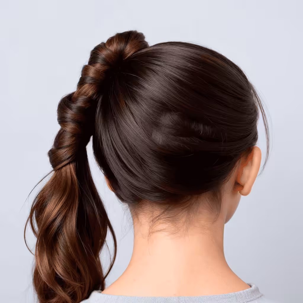 Triple Wrapped Ponytail