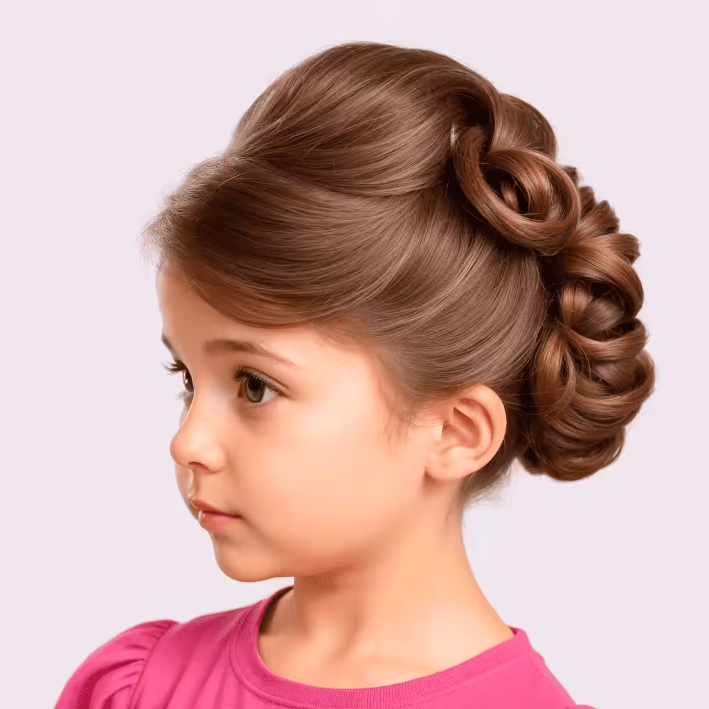 Curled Updo For Flower Girl