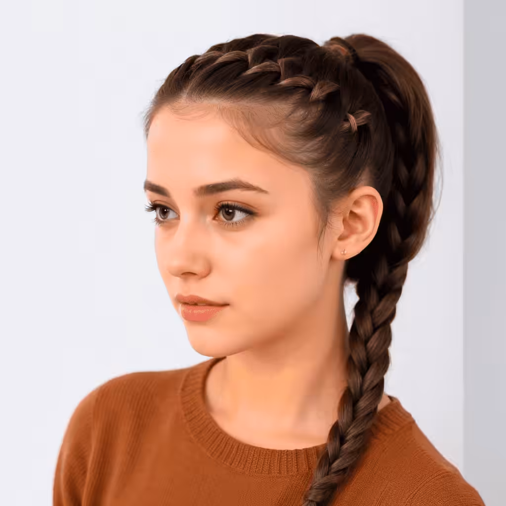 rope braid ponytail haircut