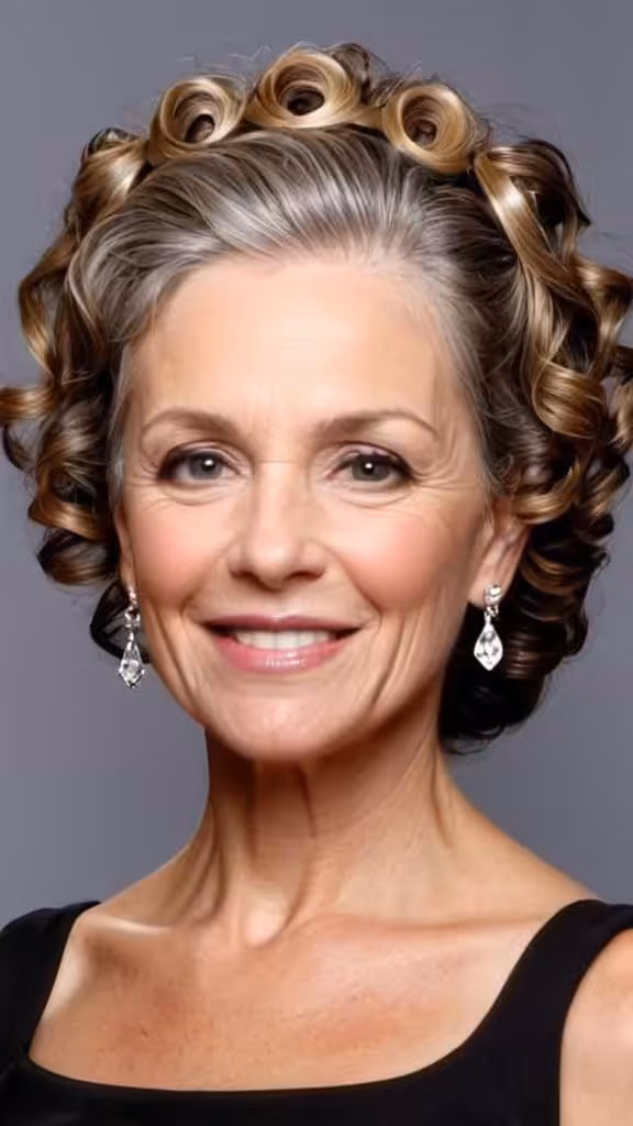 Barrette Curly hairstyles for women over 50