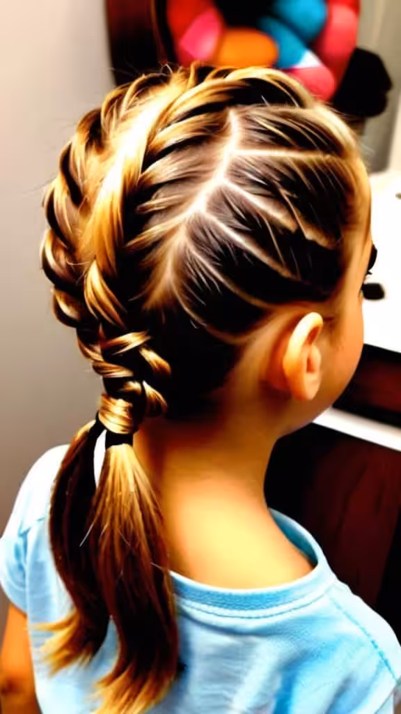 Braided Ponytail Diwali Hairstyles for kids
