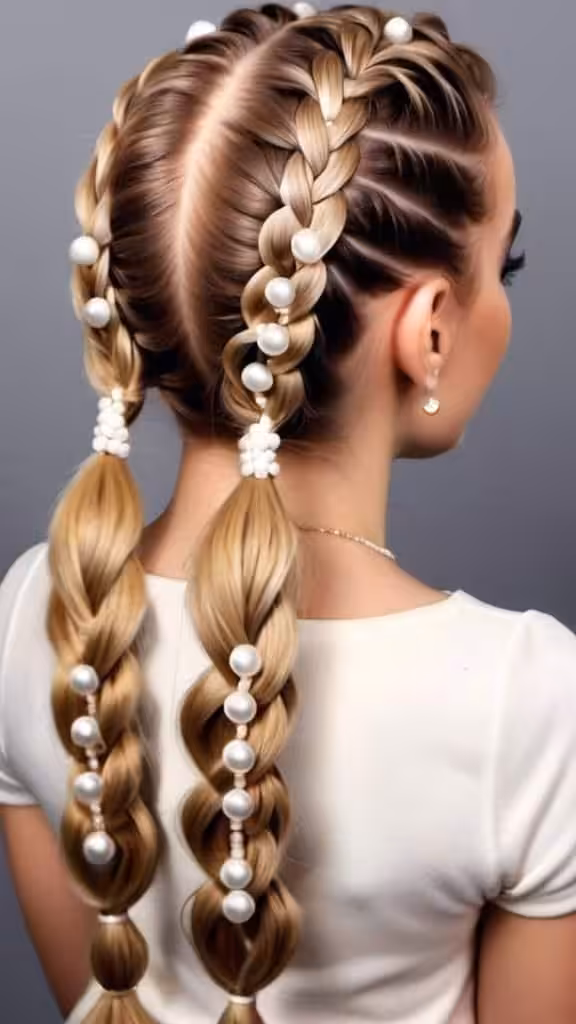 Braids with Extensions and Pearls