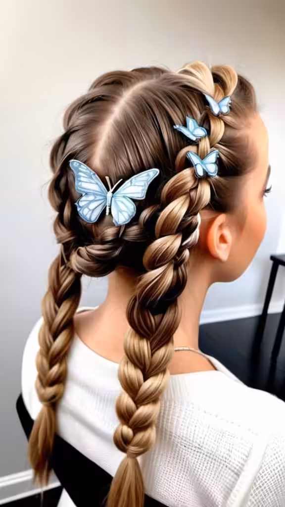 Butterfly-Embellished Braid