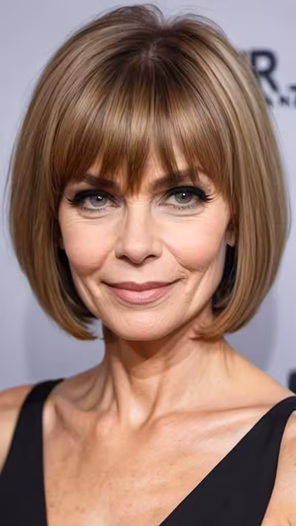 Feathered Modern Bob with Slim Bangs