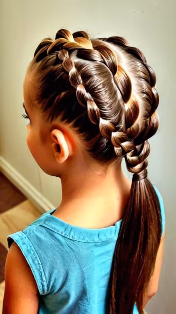 Half-Up Braid Diwali Hairstyles for kids