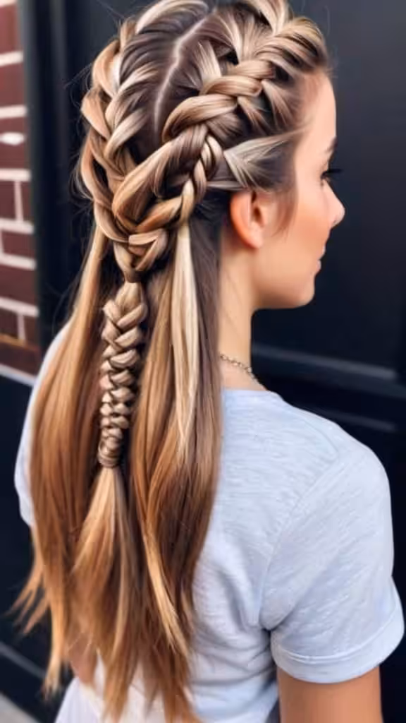 Half-Up Crossover Braids