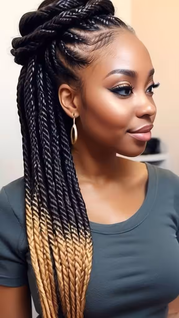 Half Up Senegalese Twists