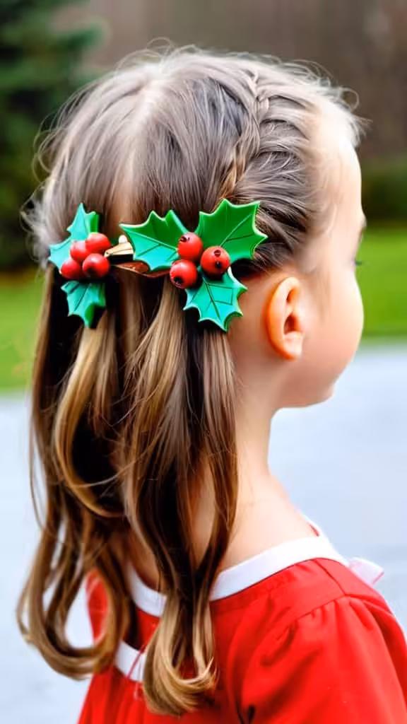 Holly Berry Hairpins